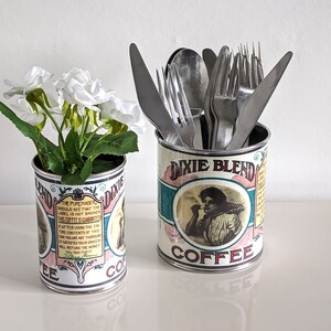 wedding vintage replica food tin cans storage props table center pieces decoration holders for flowers, cutlery, napkins holder plant pots image 4