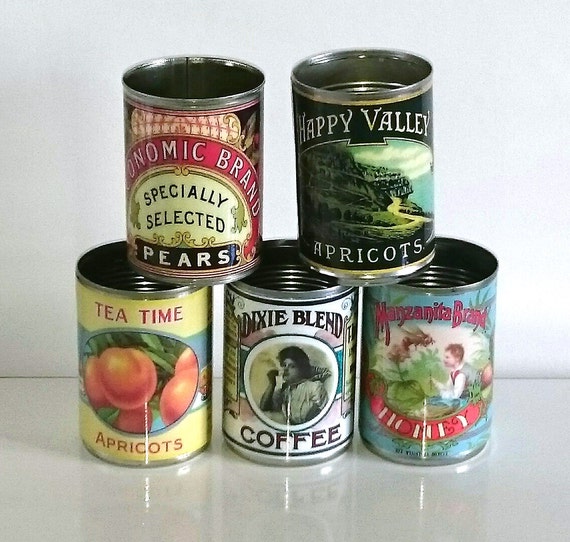 Vintage Replica Tin Cans Label Storage for Home Cutlery Etsy
