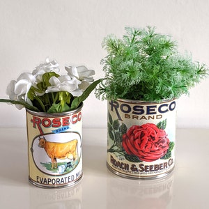 wedding vintage replica food tin cans storage props table center pieces decoration holders for flowers, cutlery, napkins holder plant pots image 8