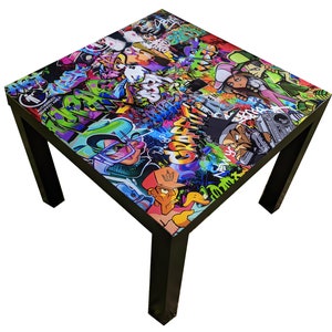 Graffiti street art  coffee table small or side table.