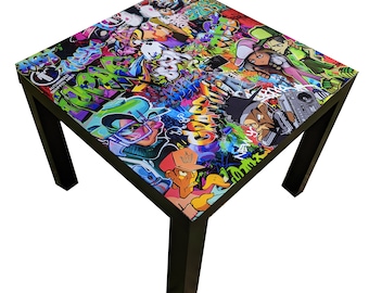 Graffiti street art  coffee table small or side table.