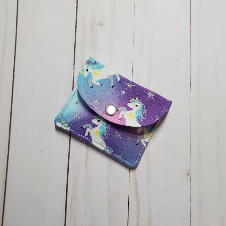 Earbud Pouch chapstick pouch condom pouch Unicorn coin pouch- card wallet cash pouch Pocket Pouch