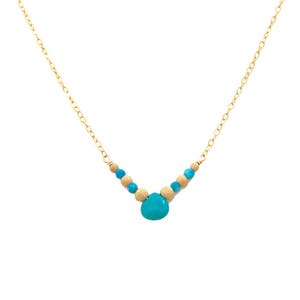 Minimalist turquoise necklace gold beads turquoise boho necklace December birthstone necklace dainty necklace