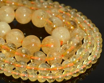 Details about / Natural Citrine Gemstone Round Loose Beads 15/'/' Strand 4mm 6mm 8mm 10mm 12mm