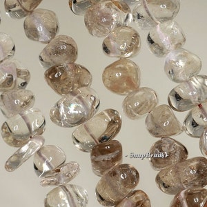 16x8-10x6mm Smoky Quartz Gemstone Pebble Nugget Loose Beads 7 inch Half Strand LOT 1,2,6 and 12 (90191358-B11-520)