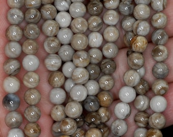 10mm Silver Leaf Jasper Gemstone Round Loose Beads 15.5 inch Full Strand LOT 1,2,6,12 and 50 (90143620-174)