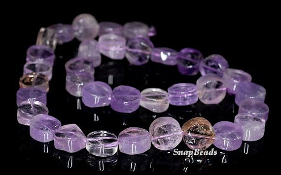 12x6mm Amethyst Gemstone Flat Round Loose Beads 7 Inch Half 12x6mm Amethyst Gemstone Flat Round Loose Beads 7 Inch Half