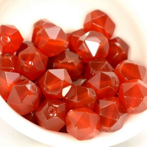 6MM Red Agate Beads Star Cut Faceted Grade AAA Genuine Natural Gemstone Loose Beads 14.5&quot; LOT 1,3,5,10 and 50 (80005252-M23)