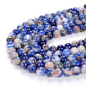 Sodalite Gemstone Grade AAA Round 6MM 8MM Loose Beads BULK LOT 1,2,6,12 and 50 (D3)