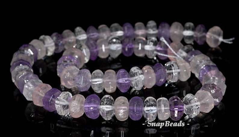 90144098-B33-561 FREE USA Ship 10x5mm Mix Quartz Gemstone Faceted Rondelle Loose Beads 7.5 inch Half Strand LOT 1,2,6 and 12