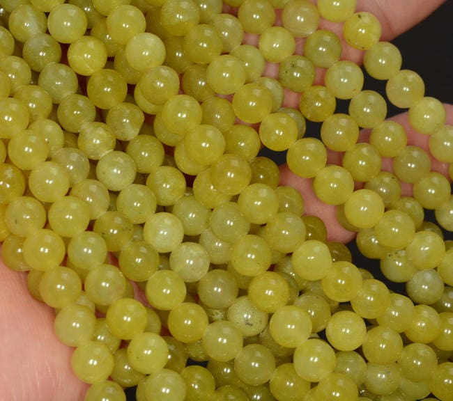 6mm Yellow Peridot Gemstone Round Loose Beads 15" Strand Jewelry Making 6mm Yellow Peridot Gemstone Round Loose Beads 15" Strand Jewelry Making