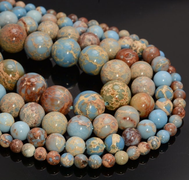 Light Blue Jasper Rocks Light Blue Sea Sediment Imperial Jasper Gemstone Round 4mm 6mm 8mm 10mm ...