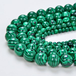 10mm Hedge Mazes Malachite Gemstone Green Round 10mm Loose Beads 15.5 inch Full Strand LOT 1,2,6,12 and 50 (90146231-217)