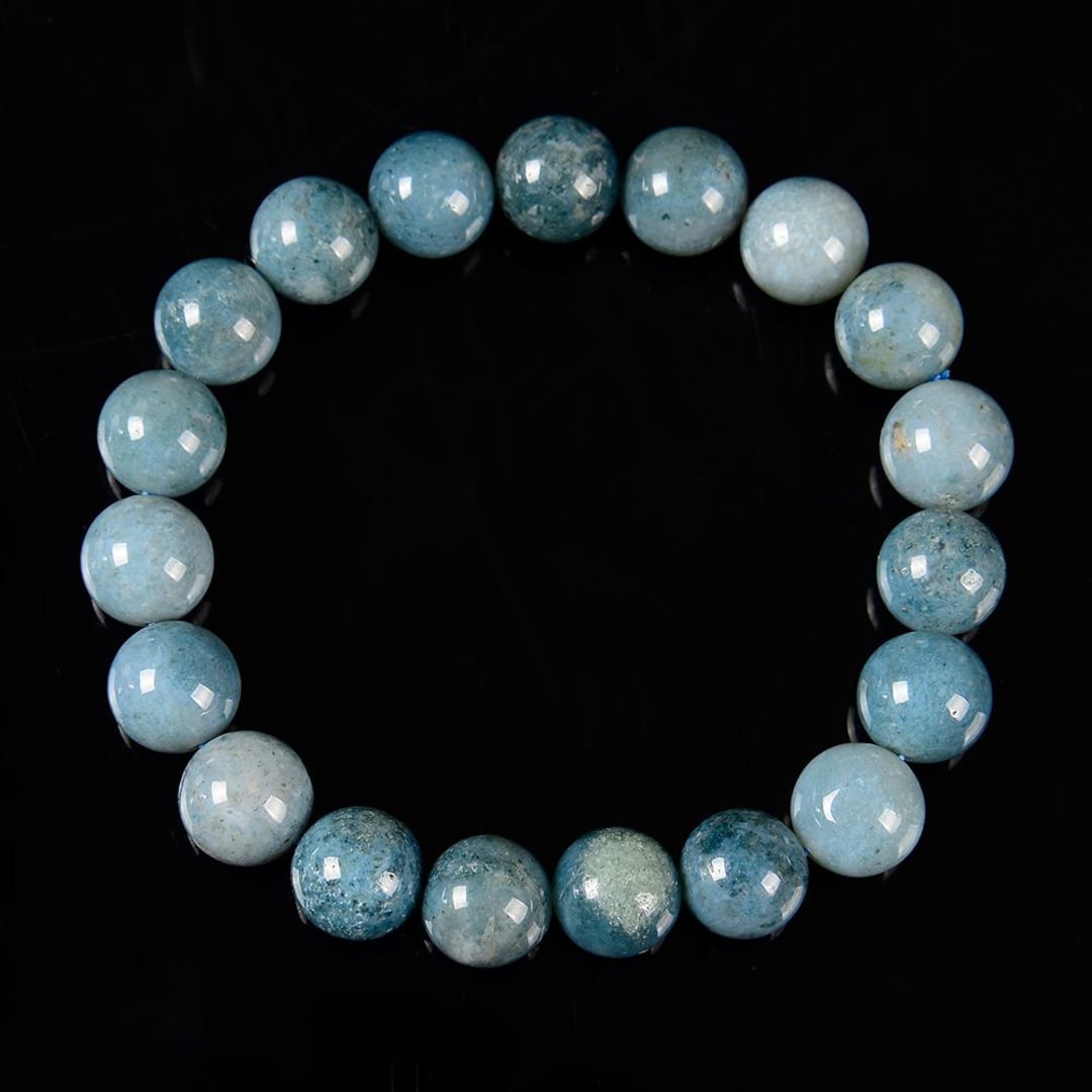 Round R Blue 50 Natural Blue Ocean Jasper Gemstone Round Bracelet 7MM 8MM 9MM 10MM 7.5 ...