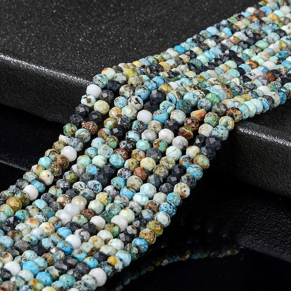 Pietra Preziosa Opale Blu Cielo Forma Rondelle Perline Lisce - Foto 6