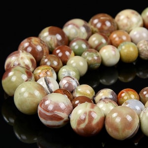 Natural Yellow Green Brown Australian Opal Gemstone Grade AAA Round 5MM 6MM 8MM Loose Beads BULK LOT 1,2,6,12 and 50 (D311)