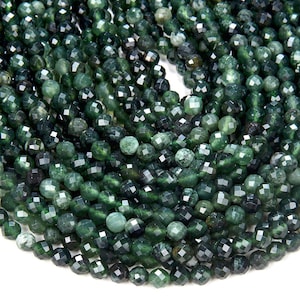 6MM Natural Canadian Jade Gemstone Grade AA Micro Faceted Round Loose Beads BULK LOT 1,2,6,12 and 50 (P29)