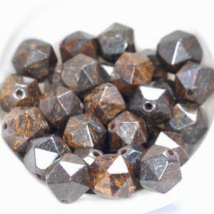 6MM Bronzite Beads Star Cut Faceted Grade AAA Genuine Natural Gemstone Loose Beads 15&quot; LOT 1,3,5,10 and 50 (80005204-M20)