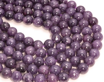 Genuine Natural Purple Lepidolite Gemstone Grade AAA 4mm 6mm 8mm 10mm Round Loose Beads Full Strand (A223)