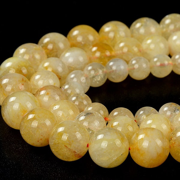 Citrine Gemstone Round 7MM 8MM 9MM 10MM 11MM 12MM 13MM 14MM Loose Beads BULK LOT 1,2,6,12 and 50 (D141 D142)