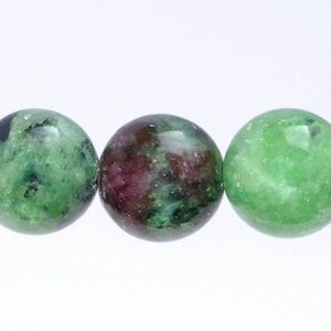 Smooth 5x8mm Green Red Zoisite Rondelle Gemstone Loose Beads 15
