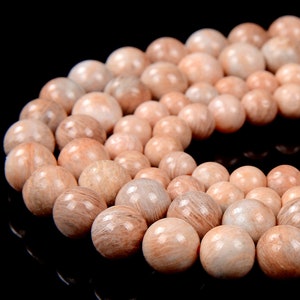 Natural Peach Feldspar Sunstone Gemstone Grade A Round 5MM 6MM 7MM 8MM Loose Beads BULK LOT 1,2,6,12 and 50 (D308)