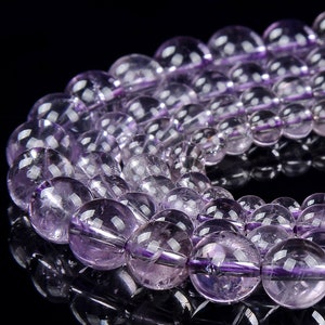 Natural Amethyst Gemstone Grade AAA Round 7MM 8MM 9MM 10MM 11MM 12MM 13MM 14MM 15MM Loose Beads BULK LOT 1,2,6,12 and 50 (D365)