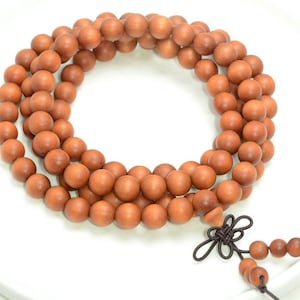 108PCS 6mm 8mm Fragrant Australia Sandalwood Prayer Buddha Mala Meditation Beads Round Loose Beads