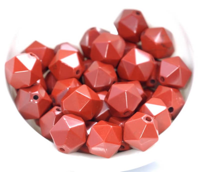 80005142-M15 10MM Red Jasper Beads Star Cut Faceted Grade AAA Genuine Natural Brazil Gemstone Loose Beads 14.5 LOT 1,3,5,10 and 50
