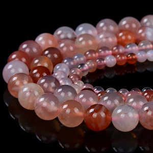 Natural Mozambique Carnelian Agate Gemstone Grade AAA Round 4MM 5MM 7MM 8MM Loose Beads BULK LOT 1,2,6,12 and 50 (D163)