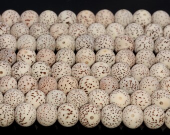 10 hebras 108 cuentas 8mm semilla de loto Natural Bodhi Mala grado de oración AAA blanco marrón redondo cuentas sueltas 33 pulgadas (80006818-400) x10