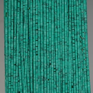 1.5-2mm Turquoise Gemstone Green Blue Round Tube Heishi Loose Beads 12.5 inch LOT 1,2,6,12 and 50 (90189255-107-T3)