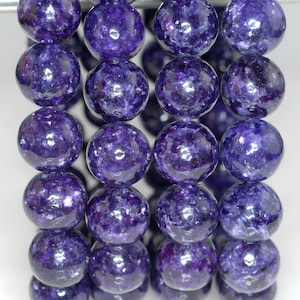 11-12MM Natural Lepidolite Gemstone Purple Grade AAA Purple Round Loose Beads 7.5 inch Half Strand LOT 1,2,6 and 12 (80000362-783)