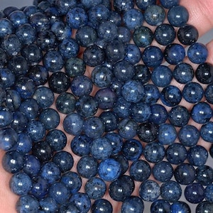 8mm Rare Dark Blue Dumortierite Gemstone Grade AAA Dark Blue Round 8mm Loose Beads 15.5 inch Full Strand LOT (90183611-115)