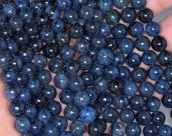 8mm Rare Dark Blue Dumortierite Gemstone Grade AAA Dark Blue Round 8mm Loose Beads 15.5 inch Full Strand LOT (90183611-115)