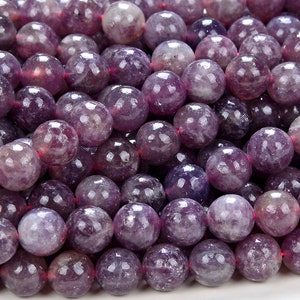 Purple Tourmaline In Lepidolite Gemstone Grade AAA Round 5MM 6MM 7MM 8MM Loose Beads BULK LOT 1,2,6,12 and 50 (D168)