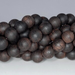 108PCS 8mm 6mm Fragrant Natural Black Wood Prayer Buddha Mala Meditation Beads Round Loose Beads image 4