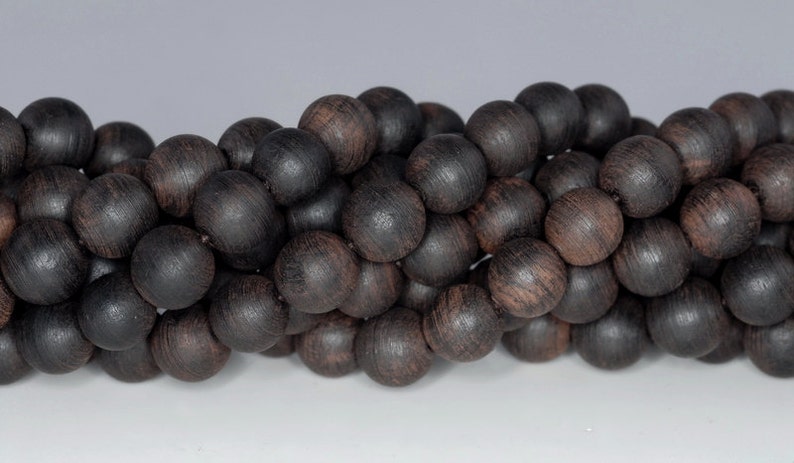 108PCS 8mm 6mm Fragrant Natural Black Wood Prayer Buddha Mala Meditation Beads Round Loose Beads image 4