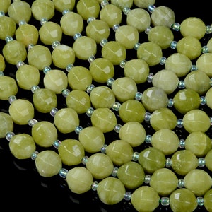 10MM Natural Peridot Jade Gemstone Grade AAA Faceted Lantern Loose Beads BULK LOT 1,2,6,12 and 50 (D41)