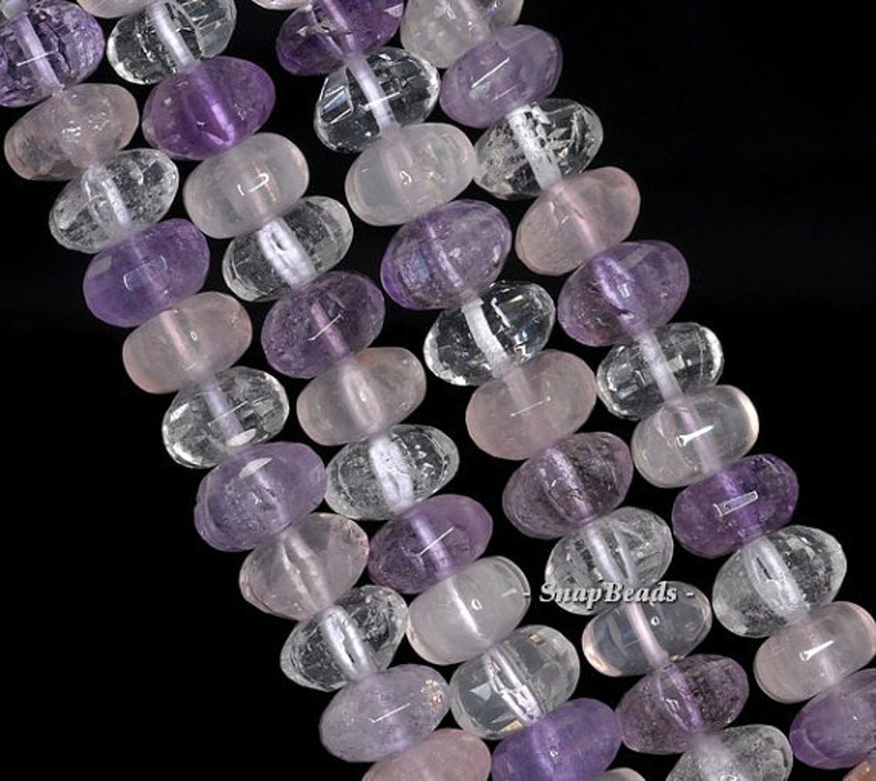 90144098-B33-561 FREE USA Ship 10x5mm Mix Quartz Gemstone Faceted Rondelle Loose Beads 7.5 inch Half Strand LOT 1,2,6 and 12