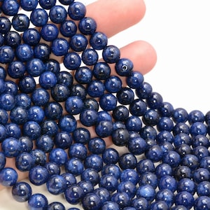 Blauwe saffierkwarts edelsteen rond 8 mm 10 mm 12 mm losse kralen 15,5 inch volledige streng (A265)