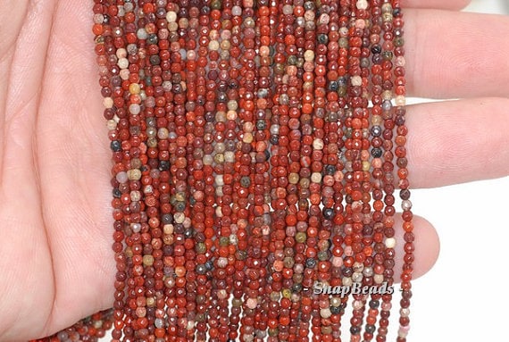2mm Brecciated Red Jasper Gemstone Grade AAA Micro Faceted 2mm Brecciated Red Jasper Gemstone Grade AAA Micro Faceted