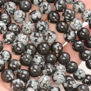 Natural Cristobalite Snowflake Obsidian Gemstone Grade Aa Round 4mm 6mm 8mm 10mm Loose Bead 15 inch Full Strand BULK LOT 1,2,6,12 and 50