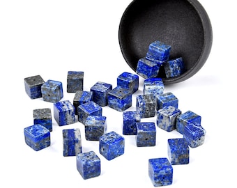 4 Perles Carrées En Lapis Lazuli 12mm - Pour Création De Bijoux, Origine France