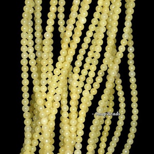 3MM Lemon Jade Gemstone Round 3MM Loose Beads 16 inch Full Strand LOT 1,2,6,12 and 50 (90114023-107 - 3mm A)
