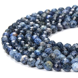 Natural South Africa Blue Dumortierite Gemstone Grade AA 4MM Micro Faceted Round Beads 15 inch Full Strand BULK LOT(80018261-P100)