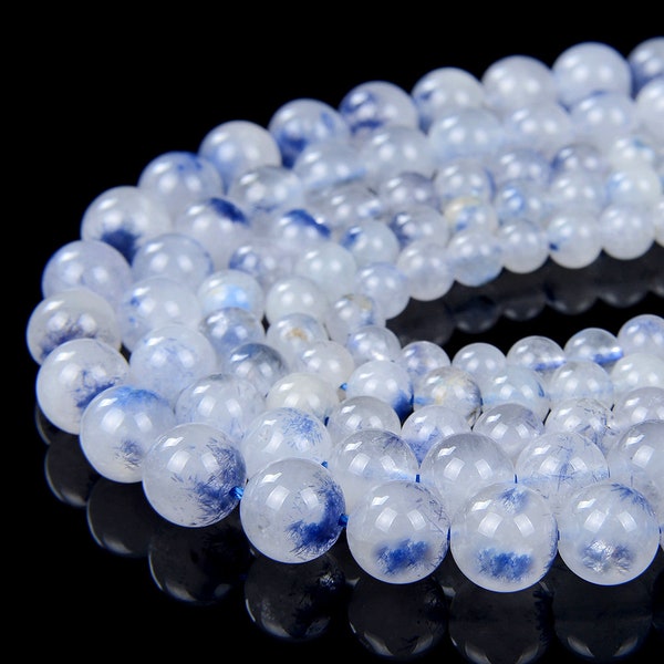 Genuine Rare Dumortierite In Quartz Gemstone Grade AAA 4mm 5mm 6mm 7mm 8mm 9mm Round Loose Beads (A254)