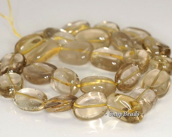 15x12mm Lemon Quartz Gemstone Nugget Loose Beads 7.5 inch Half Strand LOT 1,2 and 6 (90144156-B23-540)