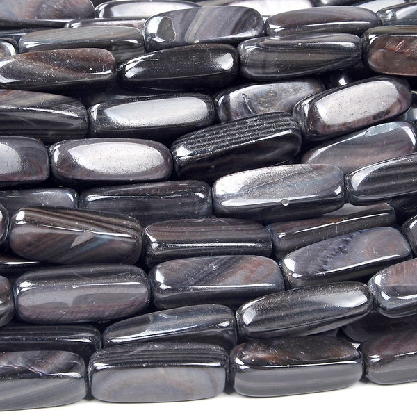 Dark Bronze Mother of Pearl Shell MOP Gemstone 8X22MM Rectangle Tube Loose Beads BULK LOT 1,2,6,12 and 50 (D434)