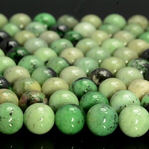 Natural Green Grossular Garnet Gemstone Grade AAA 6mm 8mm 10mm Round Loose Beads BULK LOT 1,2,6,12 and 50 (A272)